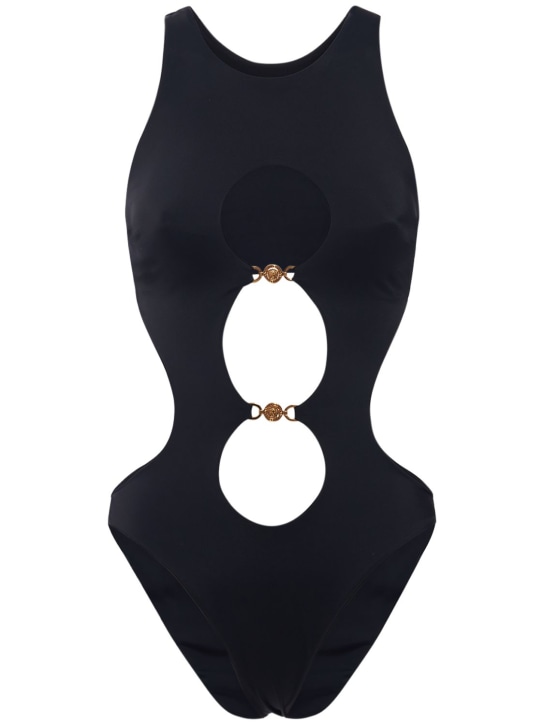 Versace: Cutout one piece swimsuit - Black - women_0 | Luisa Via Roma