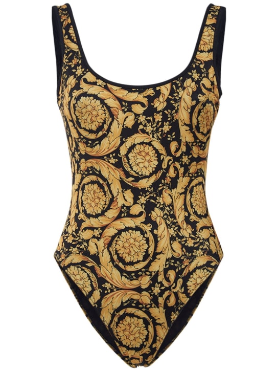 Versace: Barocco print one piece swimsuit - Multicolor - women_0 | Luisa Via Roma