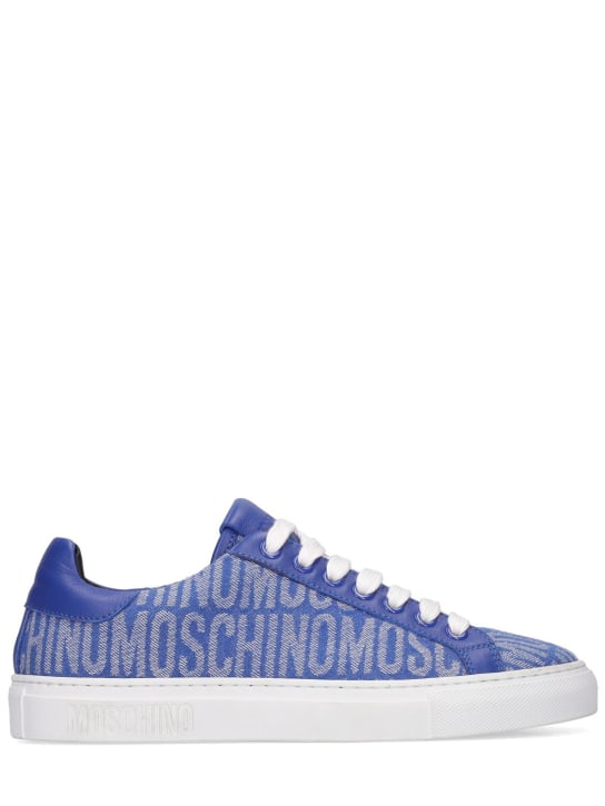 Moschino: 20mm Logo denim low top sneakers - Denim - women_0 | Luisa Via Roma