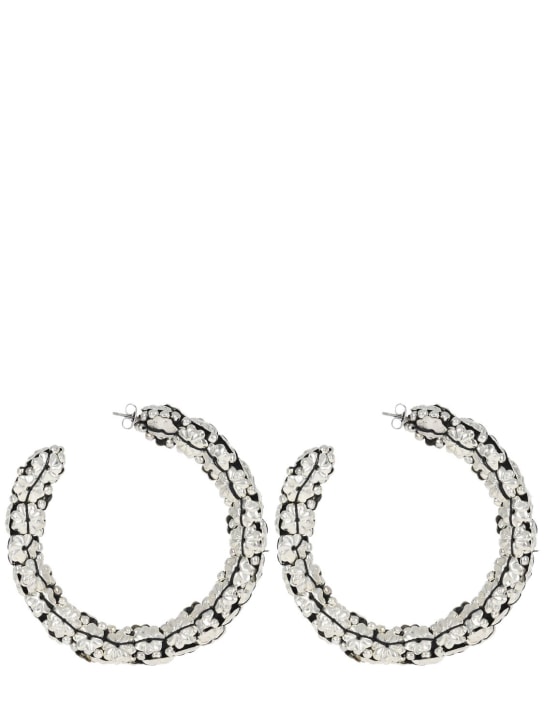 Isabel Marant: Metallic Someth hoop earrings - Silver - women_0 | Luisa Via Roma