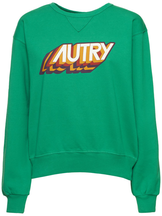 Autry: Sweatshirt mit Aerobic-Druck - Grün - women_0 | Luisa Via Roma