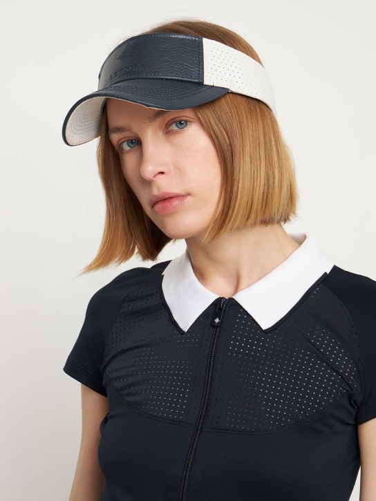 L'etoile Sport: Perforated leather visor - Blue - women_1 | Luisa Via Roma