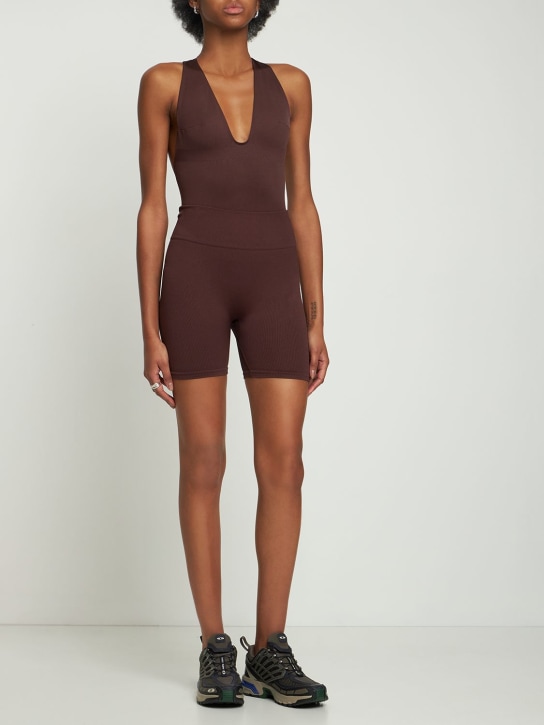 Prism Squared: Illuminate bodysuit - Brown - women_1 | Luisa Via Roma