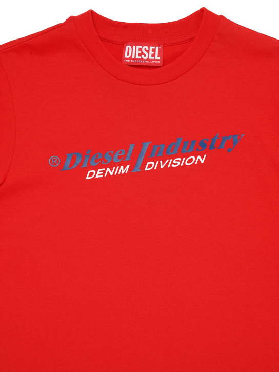 Diesel Kids: T-shirt en jersey de coton à imprimé logo - kids-boys_1 | Luisa Via Roma