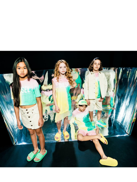 Diesel Kids: Sudadera de algodón color block con capucha - Multicolor - kids-girls_1 | Luisa Via Roma