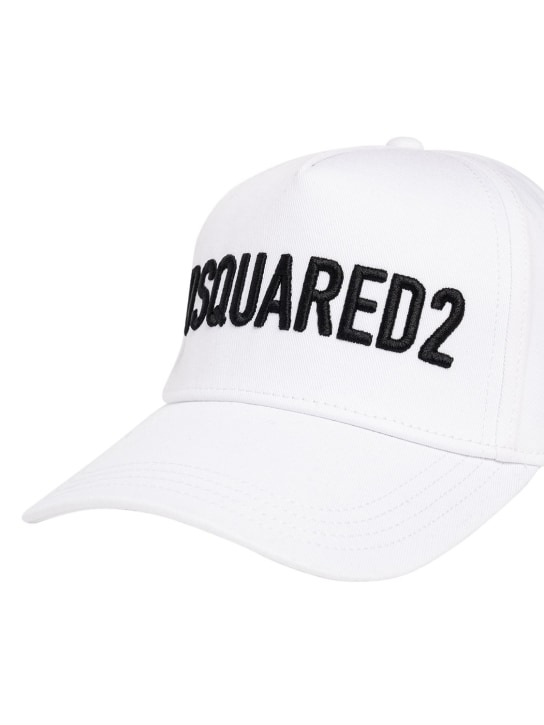 Dsquared2: Cotton gabardine hat w/ logo - White - kids-boys_1 | Luisa Via Roma