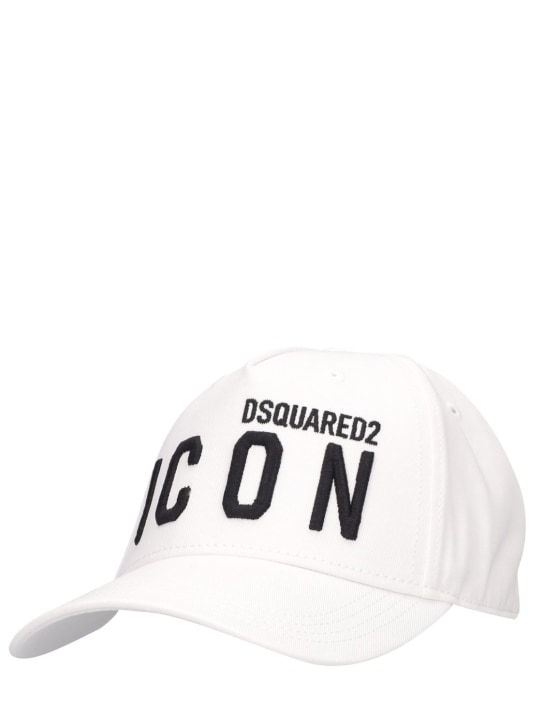 Dsquared2: Cotton gabardine baseball cap w/ logo - White - kids-boys_1 | Luisa Via Roma