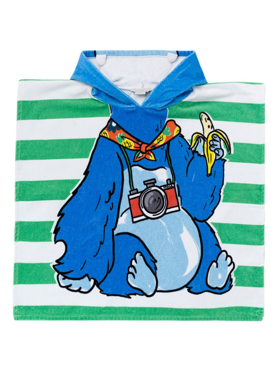 Stella Mccartney Kids: Gorilla hooded cotton terry beach towel - Multicolor - kids-boys_0 | Luisa Via Roma