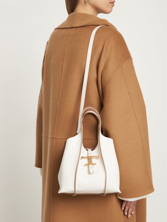 Tod's: Mini T Shopping leather bag - White - women_1 | Luisa Via Roma