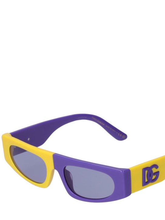 Dolce&Gabbana: Two tone squared acetate sunglasses - Yellow/Purple - kids-girls_1 | Luisa Via Roma