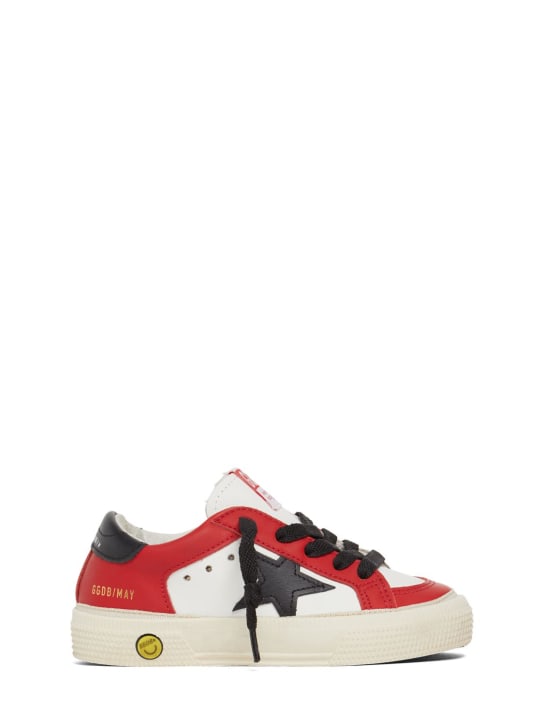 Golden Goose: May leather lace-up sneakers - Multicolor - kids-girls_0 | Luisa Via Roma