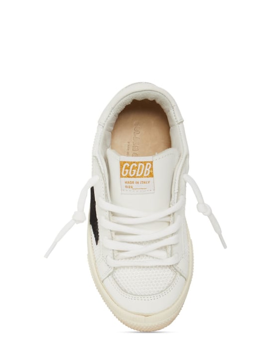 Golden Goose: May leather lace-up sneakers - White - kids-boys_1 | Luisa Via Roma