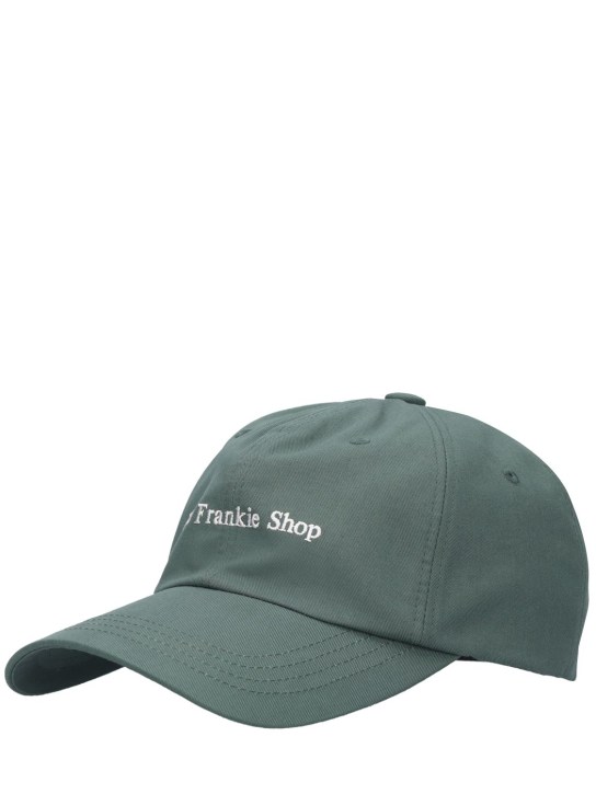 The Frankie Shop: Logo embroidery cotton baseball cap - Pine - men_1 | Luisa Via Roma