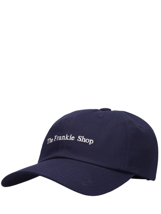 The Frankie Shop: Logo embroidery cotton baseball cap - Navy - women_1 | Luisa Via Roma