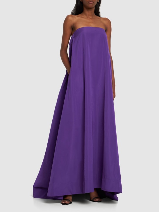 Valentino: Strapless faille gown - Purple - women_1 | Luisa Via Roma