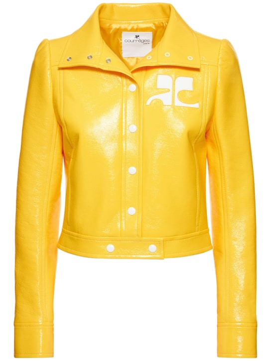 Courreges: Vinyl jacket - Yellow - women_0 | Luisa Via Roma