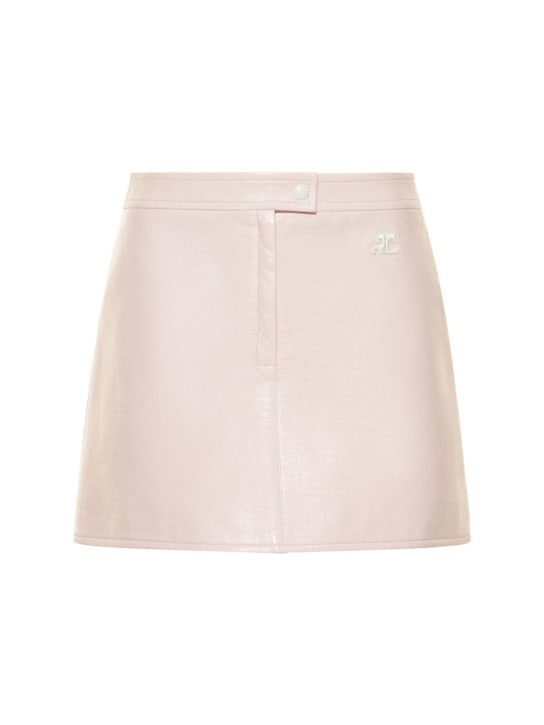 Courreges: Vinyl mini skirt - Pink - women_0 | Luisa Via Roma