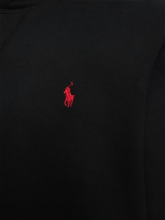 Polo Ralph Lauren: Sudadera de mezcla de algodón con capucha - Polo Black - men_1 | Luisa Via Roma