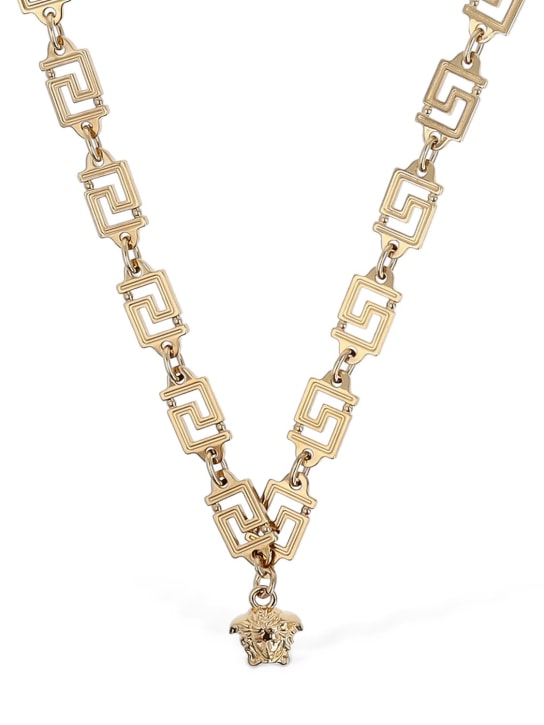 Versace: Greek motif necklace - Gold - men_1 | Luisa Via Roma