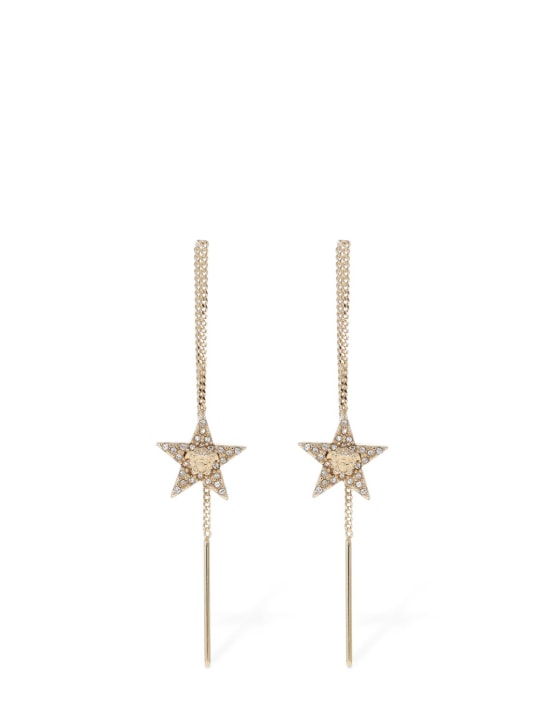 Versace: Star & crystal Medusa earrings - Gold/Crystal - women_0 | Luisa Via Roma