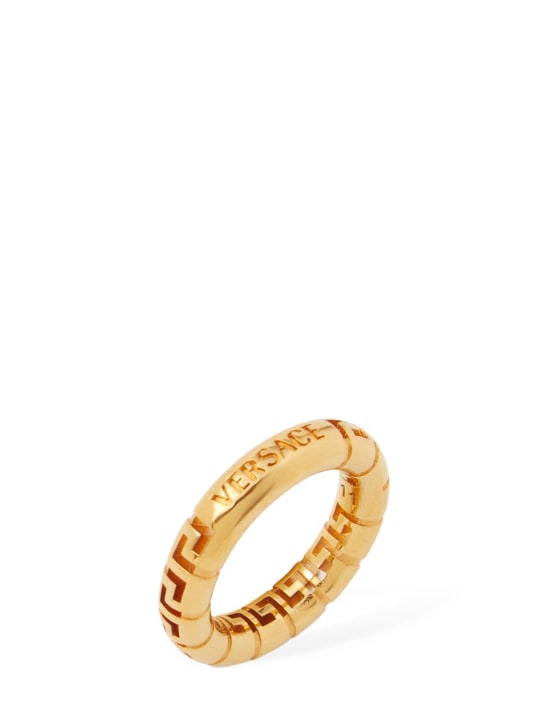 Versace: Greek motif ring - Gold - women_0 | Luisa Via Roma