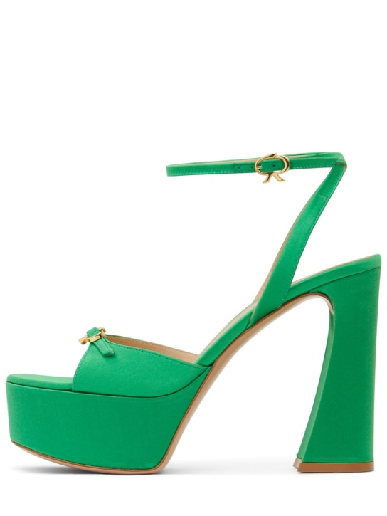 Gianvito Rossi: 105mm Maddy satin platform sandals - Green - women_0 | Luisa Via Roma