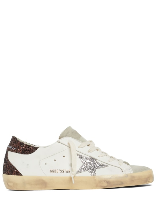 Golden Goose: 20mm Super Star leather & suede sneakers - White/Brown - women_0 | Luisa Via Roma