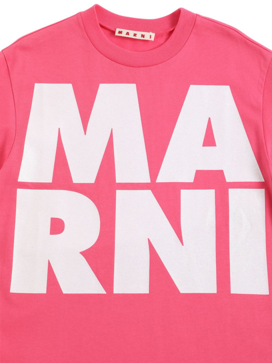Marni Junior: Logo print jersey t-shirt - Pink - kids-girls_1 | Luisa Via Roma
