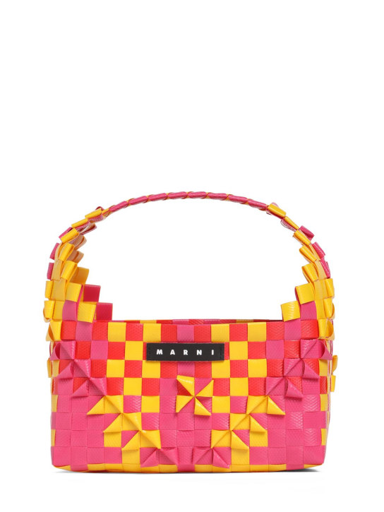 Marni Junior: Two tone woven tote bag w/ logo - Multicolor - kids-girls_0 | Luisa Via Roma