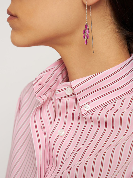 Isabel Marant: Color shiny Lea earrings - Pink/Silver - women_1 | Luisa Via Roma