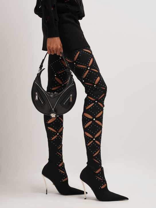 Versace: Small smooth leather top handle bag - Black - women_1 | Luisa Via Roma