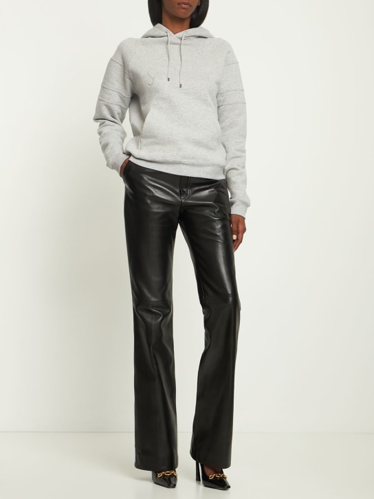 Saint Laurent: Reglan cotton hoodie - Grey - women_1 | Luisa Via Roma