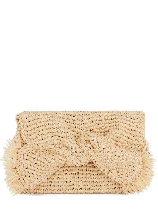 Anya Hindmarch: Stroh-Clutch „Bow“ - Natural - women_0 | Luisa Via Roma
