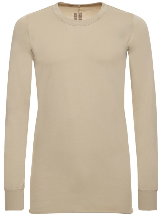 Rick Owens: Camiseta clásica de jersey de algodón - Perla - men_0 | Luisa Via Roma