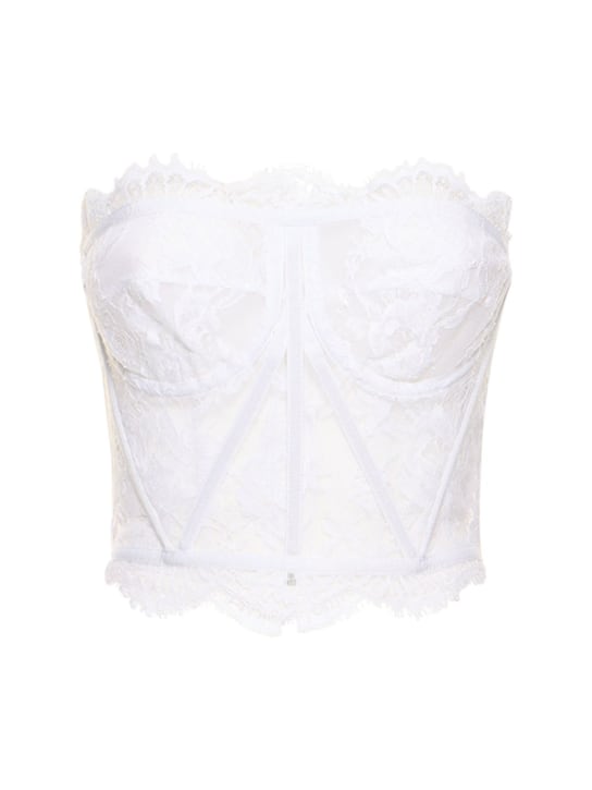 Dolce&Gabbana: Lace corset top - White - women_0 | Luisa Via Roma