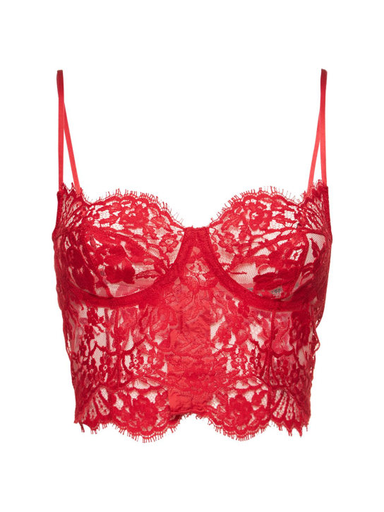 Dolce&Gabbana: 蕾丝文胸 - 红色 - women_0 | Luisa Via Roma