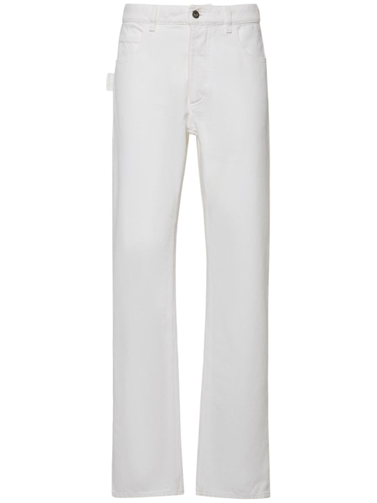 Bottega Veneta: Straight soft denim jeans - White - women_0 | Luisa Via Roma