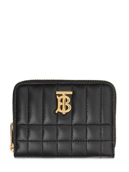 Burberry: Lola quilted leather wallet - Black/Light G - women_0 | Luisa Via Roma