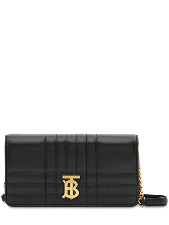 Burberry: Lola quilted leather chain wallet - Black - women_0 | Luisa Via Roma