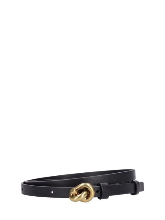 Bottega Veneta: 1.2cm Knot leather belt - Black - women_0 | Luisa Via Roma
