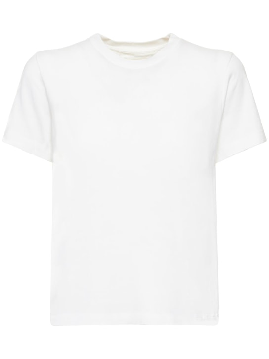 Khaite: T-shirt Emmylou in jersey di cotone - Bianco - women_0 | Luisa Via Roma