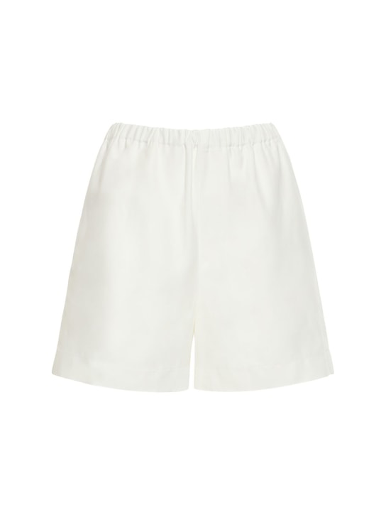 Loulou Studio: Seto viscose & linen shorts - Ivory - women_0 | Luisa Via Roma