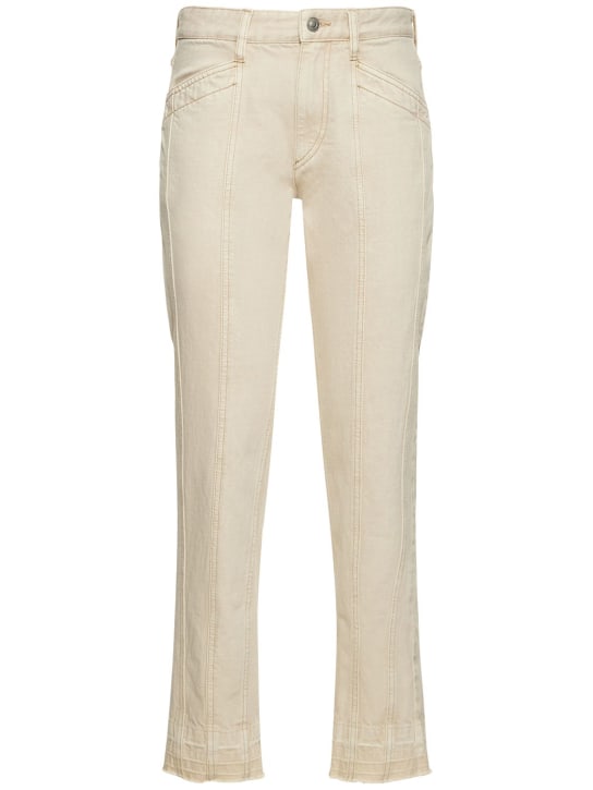 Marant Etoile: Sulanoa cotton jeans - Beige - women_0 | Luisa Via Roma