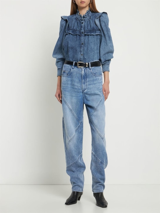 Marant Etoile: Corsy lyocell denim jeans - Blue - women_1 | Luisa Via Roma