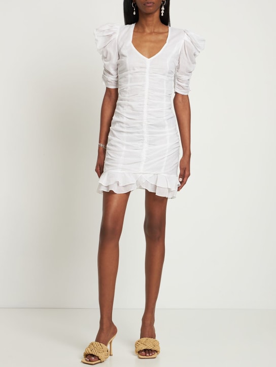 Marant Etoile: Vestido de voilé de algodón - Blanco - women_1 | Luisa Via Roma