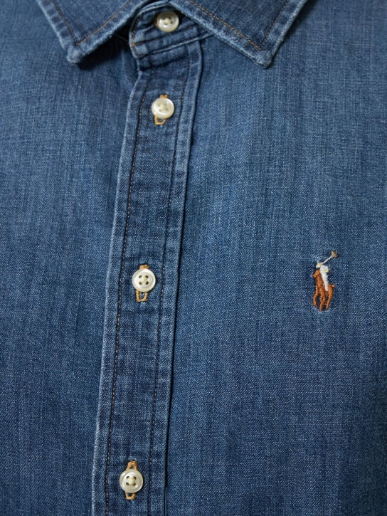 Polo Ralph Lauren: Camicia in denim di cotone - Blu - women_1 | Luisa Via Roma