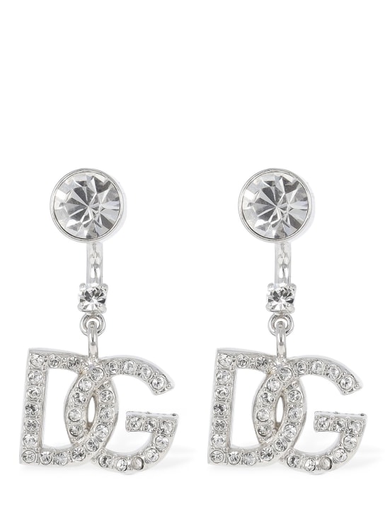 Dolce&Gabbana: Ohrringe mit Kristallen „DG Diva“ - Silber/Kristall - women_0 | Luisa Via Roma