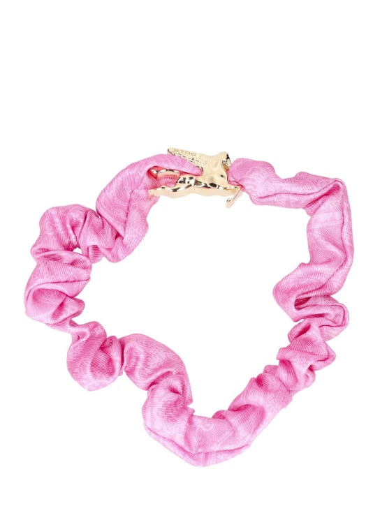 Etro: Thin silk hair scrunchie - Pink - women_0 | Luisa Via Roma