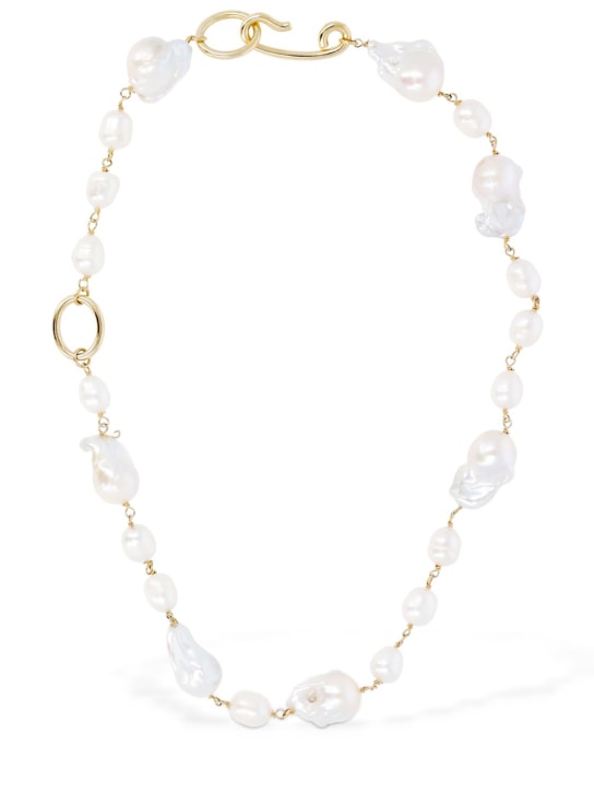 Jil Sander: Perlenkette „Grainy 2“ - Gold/Perle - women_0 | Luisa Via Roma