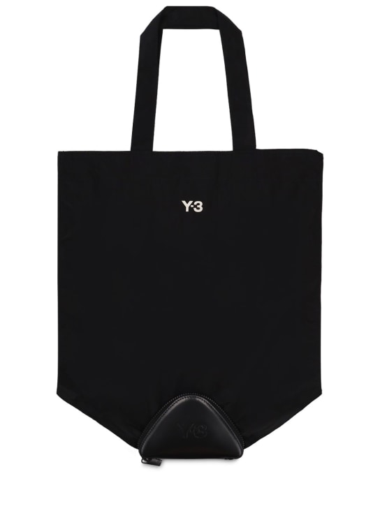 Y-3: Packable tote - Black - women_0 | Luisa Via Roma